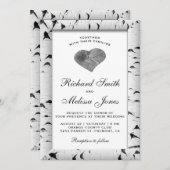 White Birch Tree Bark Wood Weddenschap Kaart (Voorkant / Achterkant)