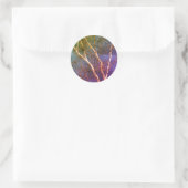 White Birch Tree Blue Sky Natuur Art Ronde Sticker (Tas)