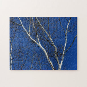 White Birch Tree Blue Sky Natuur Orton Effect Legpuzzel