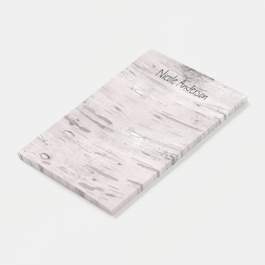 White Birch Tree Wood Rustic Barn Personalized Post-it® Notes (Schuin)