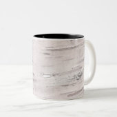 White Birch Tree Wood Rustic Barn Personalized Tweekleurige Koffiemok (Voorkant rechts)
