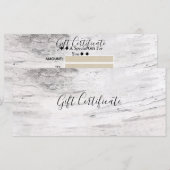 White Birch Tree Wood Rustige Boerderij Cadeaubon (Voorkant / Achterkant)