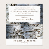 White Birch Wood Double Loyalty Visitekaartjes (Buitenkant ongevouwen)