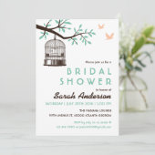 White Bird Cage Rustic Bridal Showboat Invitation (Debout devant)