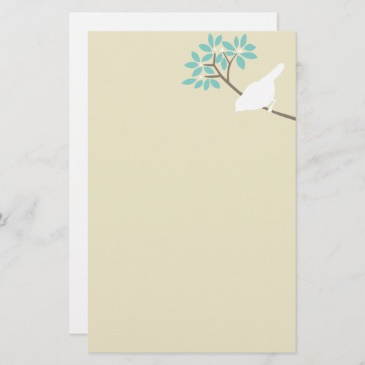 White Bird Custom Stationery Briefpapier (Voorkant / Achterkant)