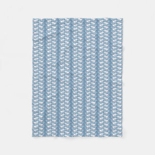 White Bird Herringbone Fleece Blanket Deken