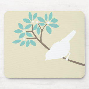 White Bird Mousepad Muismat