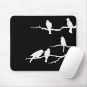 White Bird Silhouette Mousepad Muismat (Met muis)