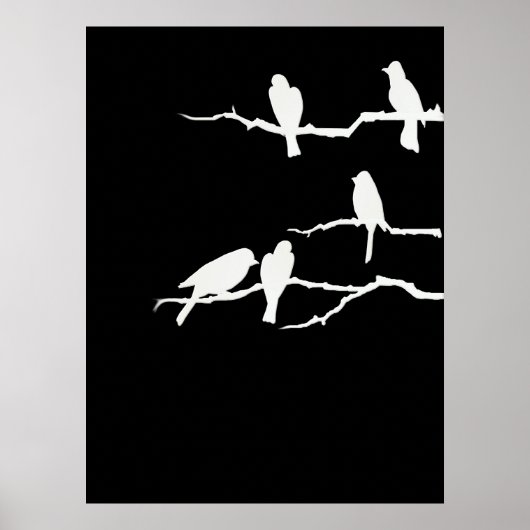 White Bird Silhouette Poster (Voorkant)