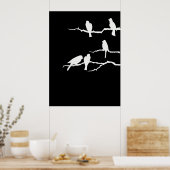 White Bird Silhouette Poster (Keuken)