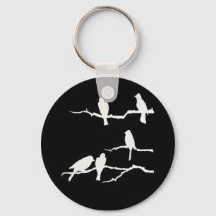White Bird Silhouette Sleutelhanger