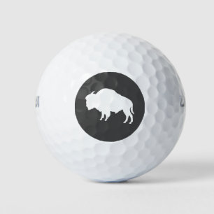 White Bison Silhouette Wild Animal Golfballen
