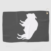 White Bison Silhouette Wild Animal Golfhanddoek (Horizontaal)