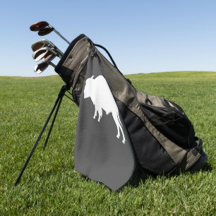 White Bison Silhouette Wild Animal Golfhanddoek