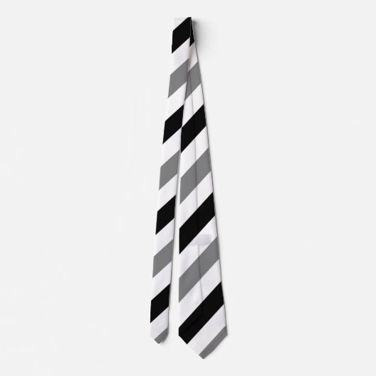 White Black and Grey Regimental Stripe Stropdas (Achterkant)