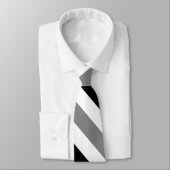 White Black and Grey University Stripe Stropdas (Gebonden)