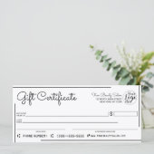 White Black Border Logo Check Cadeaubon (Staand voorkant)