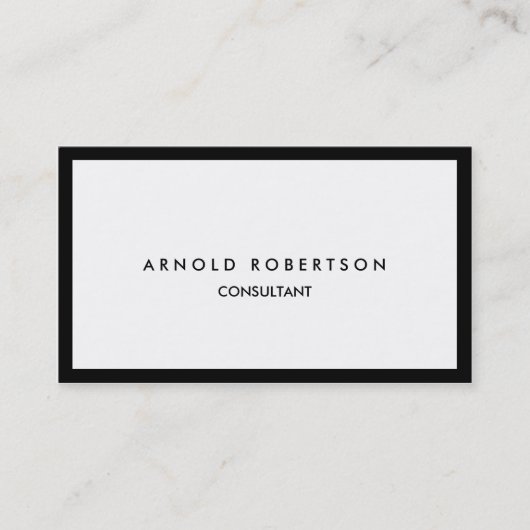 White Black Border Professional Visitekaartje (Voorkant)