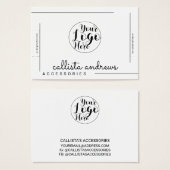 White Black Border Script Logo Bracelet Display Visitekaartje (Voorkant /achterkant)