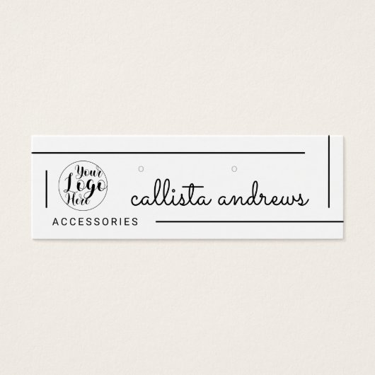 White Black Border Script Logo earling Display Mini Visitekaartjes (Voorkant)