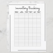 White Black Border Script Logo Inventory Tracking (Voorkant / Achterkant)