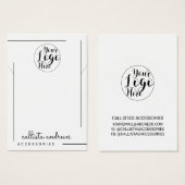 White Black Border Script Logo Ketting Display Visitekaartje (Voorkant /achterkant)