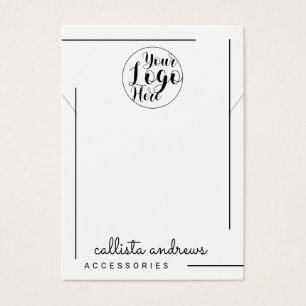 White Black Border Script Logo Ketting Display Visitekaartje