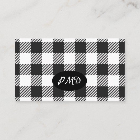 White Black Buffalo Pset Check Monogram Visitekaartje (Achterkant)