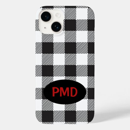 White Black Buffalo Pset Monogram op maat Case-Mate iPhone Case (Achterkant)
