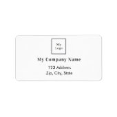 White black business logo return address etiket (Voorkant)