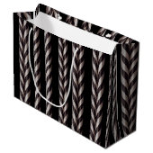 White & Black Candy Cane Gothmas Gift Bag Groot Cadeauzakje (Voorkant Gekanteld)