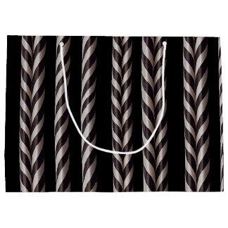 White & Black Candy Cane Gothmas Gift Bag Groot Cadeauzakje
