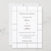 White black checked modern Wedding Kaart (Voorkant)