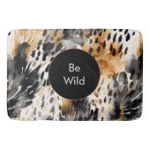 White Black Cream Leopard Animal Birthday Badmat (Voorkant)