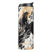 White Black Cream Leopard Animal Birthday Thermosbeker (Gedraaid links)