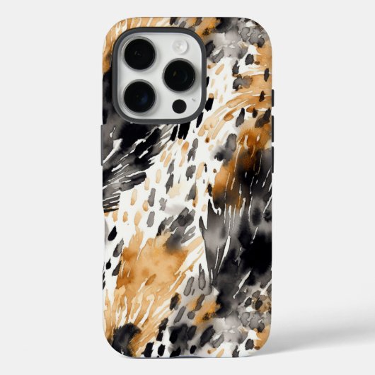 White Black Cream Leopard Animal Case-Mate iPhone Case (Achterkant)