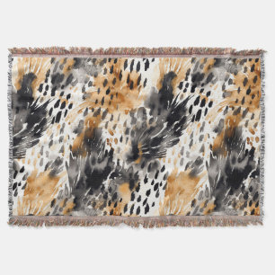 White Black Cream Leopard Animal Deken