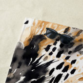 White Black Cream Leopard Animal Strandlaken (In situ)