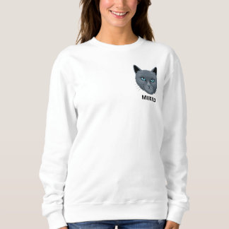 White Black Cute Cat Mom Custom Family Pet Photo Trui