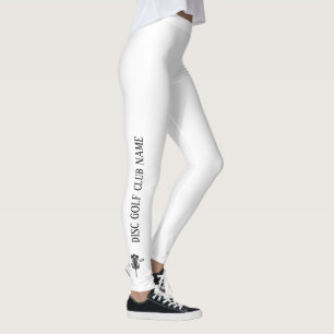 White & Black Disc Golf Activewear Leggings