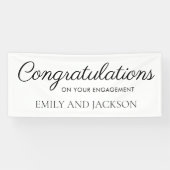 White Black Elegant Script-Verloving Spandoek (Horizontaal)