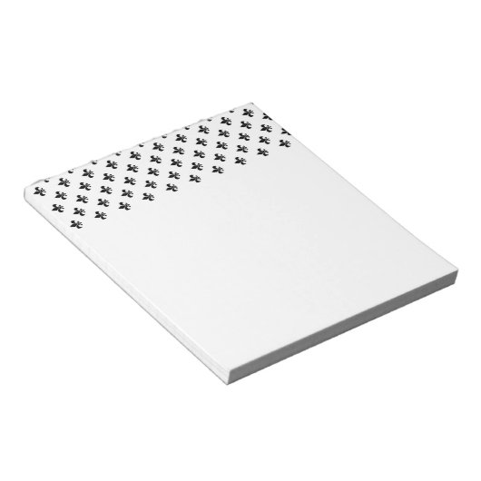 White Black Fleur De Lis Delicate Mardi Gras Notitieblok (Schuin)