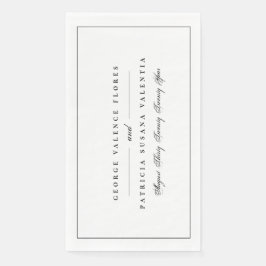 White Black Formal Calligraphy Elegant Framed Servet