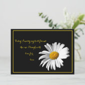 White Black Gold Daisy Wedding Invitation Kaart (Staand voorkant)