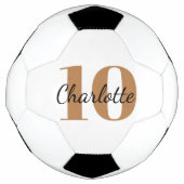 White black gold monogram initiaal name number voetbal (Voorkant)