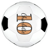 White black gold monogram initiaal name number voetbal (Gedraaid)