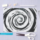 White & Black Hypnotic Swirl Art Tissuepapier (Craft)