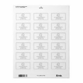 White Black Leafy Crest Monogram Weddenschap Etiket (Full Sheet)