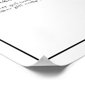 White Black Leafy Crest Monogram Weddenschap Progr Poster (Hoek)