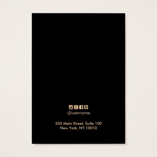 White Black Leather (afbeelding) Earring Display K Visitekaartje (Achterkant)